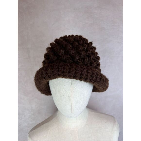 Vintage 1960s Mod Knitted Beanie Hat Toboggan - Picture 2 of 6